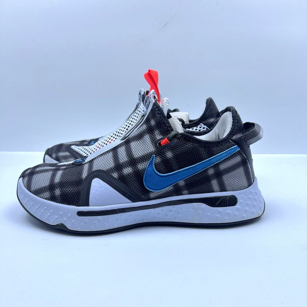 Nike PG 4 Paul George Plaid Grey/White Light Smoke CD5079 002 US Men's Size 8